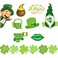 Zonon 14 Pieces St. Patrick's Day Reflective Car Magnets Refrigerator Magnets Lucky Green Shamrock Gnome Leprechaun Irish Magnet Sticker Decor Set for Fridge Mailbox or Any Metal Surface,14 Style