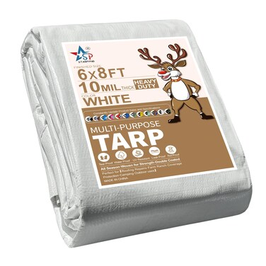 STARPYNG-10 Mil Clear/White 12X20 Feet Tarp-Heavy Duty Clear Mesh Tarp-Waterproof Tarp, UV Resistance,Greenhouse Tarp, Canopy, Tent, Yard and Outdoor Activities