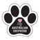 Love My Australian Shepherd Paw Print Dog Lover Refrigerator Locker Car Magnet