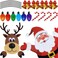 Outus 22 Pieces Christmas Car Refrigerator Decorations Reflective Reindeer Santa Candy Cane Bell Light Bulb and Filament Shape Car Magnets Xmas Magnetic Decor for Holiday Party Supplies