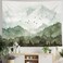 kampdream Mountain Forest Tapestry, Misty Foggy Sage Green Tree Landscape Watercolor Art Wall Tapestries, Nature Scenery Tapestry for Bedroom Living Room Backdrop 36&Atilde;&mdash;48 inch