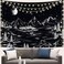 Apdidl Black and White Tapestry Starry Night Mountain Tapestries for Bedroom Aesthetic Moon and Stars Tapastry's Wall Hanging Dark Nature Forest Wall Tapestry for Living Room Dorm (36" x 48")