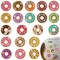 Whaline 20Pcs Donut Diamond Drawing Refrigerator Magnets DIY Colorful Donuts Rhinestone Painting Full Drill Painting Magnetic Stickers Diamond Art Kits for Fridge Whiteboards Crafts Home Decor