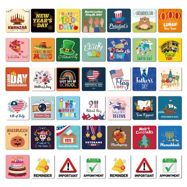 Wxiben Holiday Magnets for Magnetic Calendar - 42PCS Valentine&acirc;&euro;&trade;s Day Groundhog Day Chinese New Year Fridge Calendar Magnet Seasonal Magnetic Calendar for Classroom Home Festival Office Whiteboar