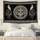 Hajmsug Vikings Tapestry,Black and White Tree Bird of Wisdom Celtic Rune Ancient Rune Totem Norse Mythology Medieval Viking Wall Art,Aesthetic Mythology Tapestry for Bedroom Living Room,80X60 Inch.