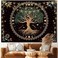 Moon Phase Tree of Life Tapestry Nature Flower Plant Butterfly Tapestries Boho Mandala Spiritual Tapestry Aesthetic Wall Hanging for Home Decor Bedroom Living Room Dorm Decor (35.44" x 47.25", Blue)