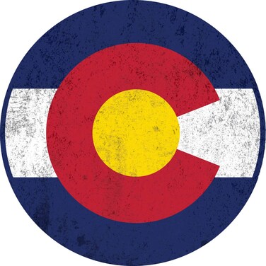 Car Magnet Distressed Colorado State Flag Magnetic Decal for Locker or Fridge, 5 1/2 Inch