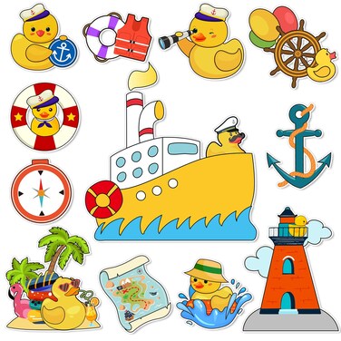Xuhal 12 Pieces Duck Cruise Door Decorations Funny Cruise Door Magnets Duck Fridge Magnet Reusable Duck Magnetic Stickers Decals for Ship Refrigerator Stateroom Carnival Car Birthday Kitchen Decor