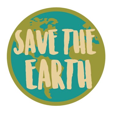 Save The Earth Cute Magnet, Magnetic Decals for Cars, Mailbox, Locker, Classroom, or Fridge, Inspirational Magnets, 5.5 Inches