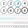 48 Pieces 2 Inch Numbers Magnetic Accents Round Whiteboard Magnets Circle Blank Magnets for School Office Whiteboard Home Fridge Supplies, 8 Colors