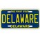 Delaware License Plate Magnet, Mini Magnetic Replica Decoration for Fridge or Office, 1.75 by 3.5 Inches