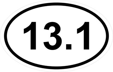 StickerPirate *Magnet* 3.5&acirc;&euro; x 5.5&acirc;&euro; Oval: 13.1 Marathon Run