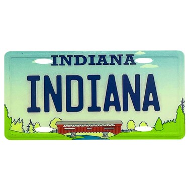 Mini Indiana License Plate Replica, Magnetic Souvenir for Refrigerator, Collectible Gift, 1.75 by 3.5 Inches