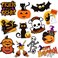 12 Pcs Halloween Magnetic Stickers Pumpkin Magnet Stickers Bat Magnet Decals Halloween Refrigerator Magnet Stickers Magnet Pumpkin Stickers Decorative Magnet Decor for Locker Garage Door (Spooky)