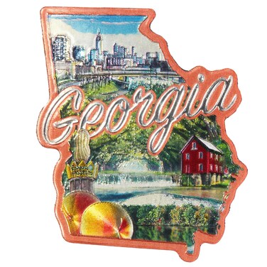 Premium Georgia State Magnet, Collectible Souvenir Accessory for Fride, Whiteboard and More, Approximately 2 Inches