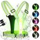 Xeiophoy LED Reflective Running Vest, 3rd Generation Running Gear, 5 Lights Colors High Visibility Running Vest Rechargeable for Night Running Walking Cycling, Safty Running Vests for Men Women