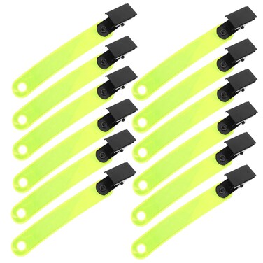 GOOHOCHY 12Pcs Reflective Trail Markers Convenient Glow Clips for Camping Hiking and Hunting Durable Reflective Gear for Easy Trail Marking and Navigation
