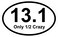 StickerPirate *Magnet* 3.5&acirc;&euro; x 5.5&acirc;&euro; Oval: 13.1 Only Half Crazy Marathon Run