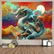 Ine Ive Japanese dragon Tapestry Wall Hanging 80x60 Inch Asian Anime Wall Poster Moon Cloud Misty Mountains Watercolor Painting Art Tapestries for Bedroom Living Room Dorm Decoration