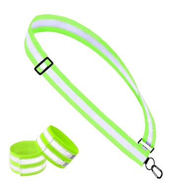 FLSXCHAMJD Reflective Sash, Reflective Safety Gear, Adjustable Reflective Sash for Nighttime Activities - Perfect for Running, Walking, Cycling   High-Visibility Gear for All Ages