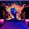 Uspring Blacklight Trippy Tapestry Fire Tapestry Wall Hanging Neon Girl Tapestry Glow in the Dark Tapestries Psychedelic Aesthetic Tapestry for Bedroom Home Dorm Decor (70.9 x 92.5inches)