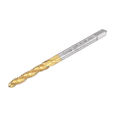 uxcell Spiral Flute Threading Tap 6-32 UNC, HSS (High Speed Steel) Titanium Plated Machine Thread Screw Tap 3 Flutes Tapping Tool H2 Tolerance