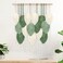 Weldomcor Macrame Wall Hanging, Boho Leaves Macrame Tapestry Wall Decor Handmade Green Woven Hanging Decor Chic Bohemian Wall Art Home Decoration for Bedroom Living Room Nursery Office 23.6"W x 29.5"L