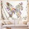 Damanse Butterfly Bohemian Tapestry-Flower Aesthetic Tapestry-Indian Wall Hanging Boho Tapestry-Small Floral Hippie Room Decor-Tapestries for Bedroom Living Room Dorm(White, 59.80" x 78.70")