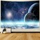 Delur Planet Galaxy Tapestry Universe Starry Sky Tapestry Wall Hanging Milky Way Cosmic Outer Space Tapestry Psychedelic Nebula Headboard Bedspread for Bedroom Living Room Decor (51.2" x 59.1")