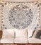 Neasow Bohemian Tapestry Wall Hanging, Beige White Floral Tapestry with Dotted Daisy Medallion Print Bedroom Boho Hippie Home Decor, 36&Atilde;&mdash;48 inches