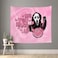 PreLiving Pink Horror Tapestry 60 x 50 Inch - 'No You Hang Up' Funny Ghost Wall Hanging, Romantic Halloween Day Home Dorm Decor