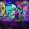 ARTCREATOR Black Light Art Halloween Wall Decor Trippy Blacklight Horror Face Tapestry, UV Reactive Tapestries Glow in The Dark Party Tapestry for Bedroom, Living Room (51" x 59")