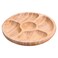 Divided Serving Tray, Bamboo Appetizer Party Platter with 5 Compartments For Serving Dishes, Serving Platters, Chip And Dip Tray, Veggie Tray, Or Taco, Round(8")