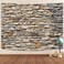 Retro Brick Stone Tapestry, Vintage Stone Rock Wall Tapestry Backdrop, Grunge Rustic Outdoor Stone Gray Aesthetic Tapestry Wall Hanging Bedroom Living Room Dorm Ceiling, 60X40In