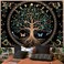 Lunerfex Tree of Life Tapastry Sun and Moon Tapastry Flower Boho Tree Tapastry Mandala Wall Hanging for Bedroom and Living Room Decor Green Tree 60&Atilde;&mdash;80 Inches
