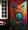Marubhumi Psychedelic Sun Moon Stars Tie Dye Mandala Tapestry Hippie Hippy Celestial Wall Hanging Indian Trippy Bohemian Tapestries (Multi, 30 X 42 Inch (76 x 106 Cms))