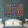 Simsant Hip Graffiti Design Tapestry Creative Abstract Theme Tapestry Wall Hanging Hippie Tapestry 60x40Inches Personality Blanket Living Room Bedroom College Dorm Wall Decor GTXYSI604
