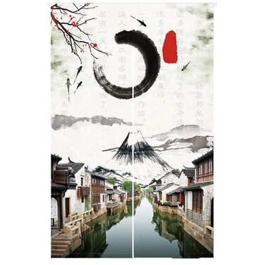MYRU Japanese Noren Doorway Curtain Tapestry Entrance Feng Shui Door Curtain for Restaurant Kitchen(59" x 33.45", Fuji)
