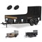 7 x 14 Windproof Utility Trailer Cover, 600D Waterproof Heavy Duty Cover with Rear Landscape/Tailgate Ramp with Windproof Ropes Fits 7 x 14 FT Trailers