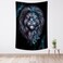 KOYI Cool Lion King Tapestry Lion Flowing Blue Wall Hanging, Neferum Art Wall Art Prints for Bedroom Living Room Dorm Room, Blue Black, 60" L &Atilde;&mdash; 40&Ecirc;&ordm; W