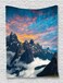 Ambesonne Mountain Tapestry, Alpine Scenery Foggy Italian Natural Park Vivid Sky Above Clouds Photography, Wall Hanging for Bedroom Living Room Dorm Decor, 60" X 80", Black White Blue