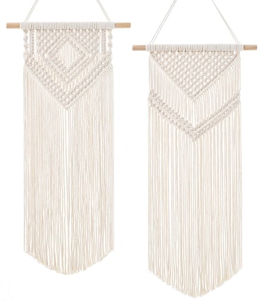 Dahey 2 Pcs Macrame Wall Hanging Woven Tapestry Wall Art Decor - Beautiful for Boho Home Decor, Apartment, Nursery, Party Decorations, 26" L&Atilde;&mdash;13" W, Medium