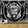 Lifeella Skull Tapestry, Gothic Horror Moon Skeleton Mystic Dark Tapestries for Bedroom Grunge Wall Hanging Black and White 36 x 48 inch
