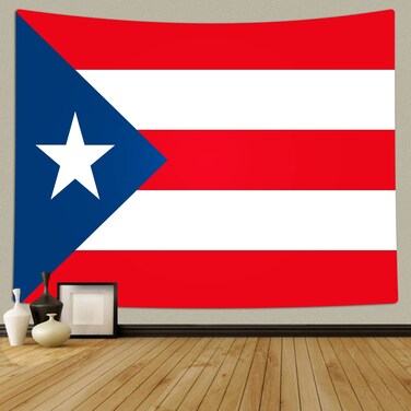 TOMOZ USA Puerto Rico Flag Tapestry Wall Hanging for Bedroom Living Room Dorm Home Decoration 80W x 60L Inch