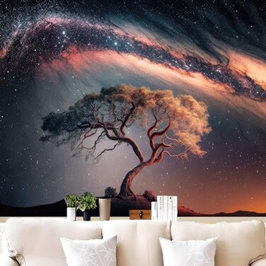 Atrippy Tree of Life Tapestry for Bedroom Galaxy Tapestry Aesthetics Wall Hanging Black Starry Sky Night Star Posters Nature Space Tree Room Decor for Men Girl Dorm Living Room Office 60 X 79 Inches
