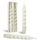 Spiral Taper Candle Milk White Unscented Twisted Candlesticks 7.5 Inch Smokeless Short Candle Stick for Wedding Dinner Decor Creative Gift 2PCS