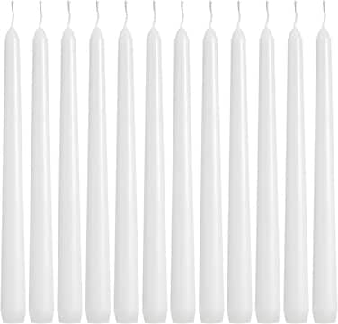 YOROXRG 36 Pack White Taper Candles, 7-8 Hours Burn Time, Unscented, Smokeless and Dripless, 0.8 x 10 Inch Dinner Candle Set for Household, Wedding, Party and Home D&Atilde;&copy;cor Candlesticks