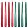 Set of 8 10 Inch Taper Candles, Dripless Unscented Solid Colored Skinny Candlesticks for Christmas Home Party Dinner Table - 4 Red and 4 Green