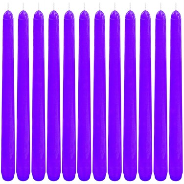 Myido Purple Taper Candles 10 inch Drip Free A Set of 12 Taper Candles Ideal for Dinner Candles - Smokeless and odorless tapers Burn for a Long time, Halloween tapers are odorless.