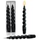 7.5 Inch Spiral Taper Candles Set of 2 Handmade,Twisted Candlesticks Twirl Candle Dripless Short Candle Sticks Taper Candles for Dinner Wedding Emergency(Black)